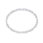 White Gold Diamond Open Rectangle Ladder Link Bracelet