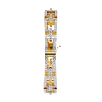 Yellow Gold Open Square Pavé Link Bracelet