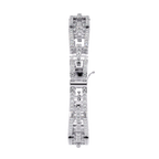White Gold Diamond Open Rectangle Ladder Link Bracelet