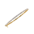 Yellow Gold Alternating Round and Princess Tennis Bracelet