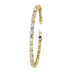 Yellow Gold Emerald and Round Cut Tennis Bracelet