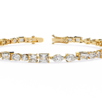 Yellow Gold Multi-Shape Diamond Tennis Bracelet