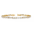 Yellow Gold Multi-Shape Diamond Tennis Bracelet