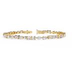 Yellow Gold Multi-Shape Diamond Tennis Bracelet