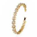 Yellow Gold Marquise Petal Cluster Bracelet