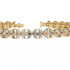 Yellow Gold Marquise Petal Cluster Bracelet