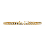 Yellow Gold Half-Bezel Graduated Diamond Line Bracelet