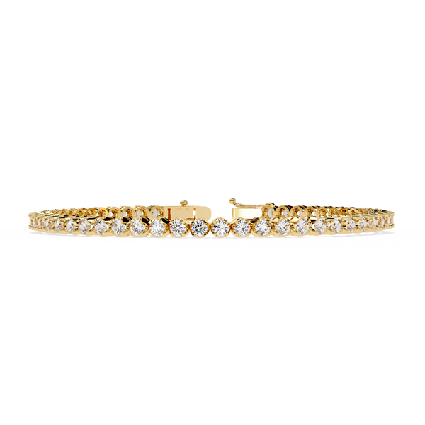 Yellow Gold Half-Bezel Graduated Diamond Line Bracelet