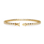 Yellow Gold Half-Bezel Graduated Diamond Line Bracelet
