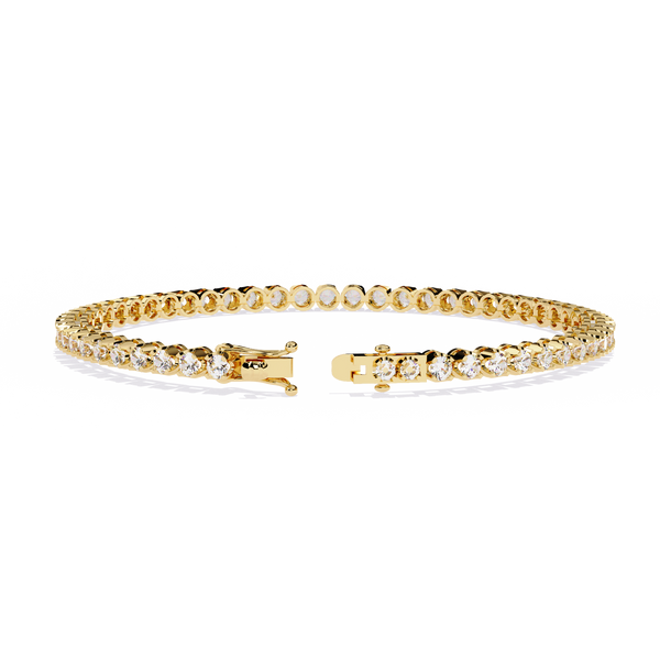 Yellow Gold Half-Bezel Graduated Diamond Line Bracelet