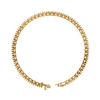 Yellow Gold Half-Bezel Graduated Diamond Line Bracelet