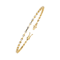 Yellow Gold Bar-Spaced Round Diamond Line Bracelet
