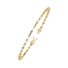 Yellow Gold Bar-Spaced Round Diamond Line Bracelet