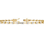 Yellow Gold Bar-Spaced Round Diamond Line Bracelet