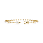 Yellow Gold Bar-Spaced Round Diamond Line Bracelet