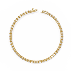 Yellow Gold East-West Emerald Cut Tennis Bracelet