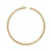 Yellow Gold East-West Emerald Cut Tennis Bracelet