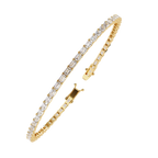 Yellow Gold East-West Emerald Cut Tennis Bracelet
