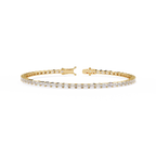 Yellow Gold East-West Emerald Cut Tennis Bracelet