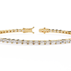 Yellow Gold East-West Emerald Cut Tennis Bracelet