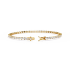 Yellow Gold East-West Emerald Cut Tennis Bracelet
