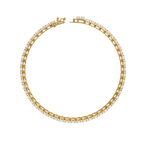Yellow Gold East-West Oval Cut Tennis Bracelet