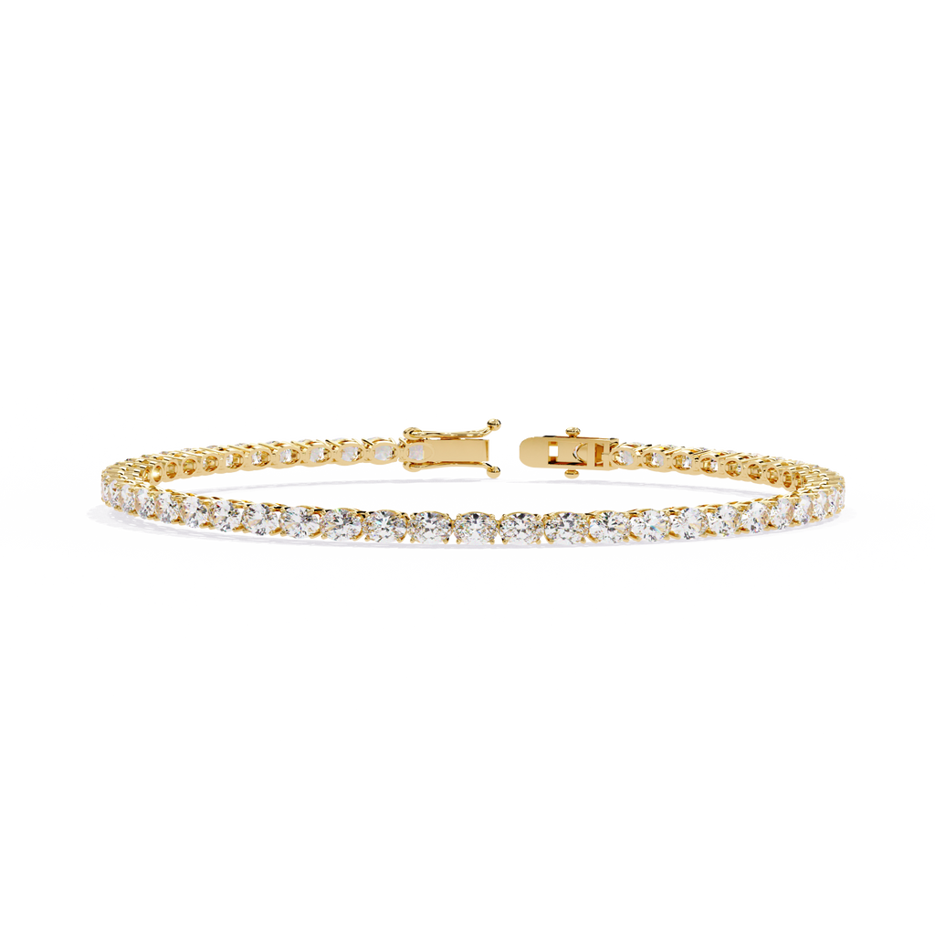 Yellow Gold East-West Oval Cut Tennis Bracelet