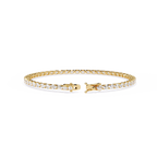 Yellow Gold East-West Oval Cut Tennis Bracelet