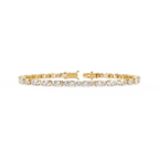 Yellow Gold Alternating Oval and Round Tennis Bracelet