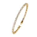 Yellow Gold Alternating Oval and Round Tennis Bracelet