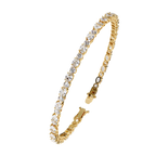 Yellow Gold Alternating Oval and Round Tennis Bracelet