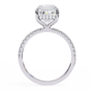 White Gold Emerald-Cut Diamond Solitaire Pavé Engagement Ring
