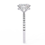 White Gold Oval Diamond Solitaire Pavé Engagement Ring