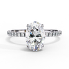 White Gold Oval Diamond Solitaire Pavé Engagement Ring