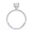 White Gold Oval Diamond Solitaire Pavé Engagement Ring