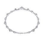 White Gold Floral Medallion Diamond Link Bracelet