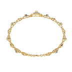 Yellow Gold Floral Medallion Diamond Link Bracelet