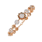 Rose Gold Solar Medallion Station Diamond Bracelet