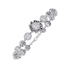 White Gold Floral Medallion Diamond Link Bracelet