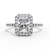 White Gold Radiant-Cut Diamond Halo Pavé Engagement Ring