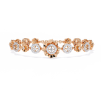 Rose Gold Solar Medallion Station Diamond Bracelet