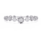 White Gold Floral Medallion Diamond Link Bracelet