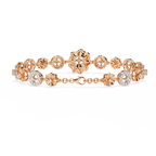 Rose Gold Solar Medallion Station Diamond Bracelet