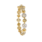 Yellow Gold Floral Medallion Diamond Link Bracelet
