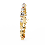Yellow Gold Multi-Shape Diamond Line Bracelet