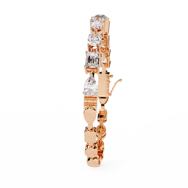Rose Gold Multi-Shape Tennis Diamond Bracelet