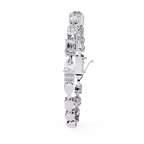 White Gold Multi-Shape Diamond Line Bracelet