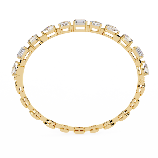 Yellow Gold Multi-Shape Diamond Line Bracelet