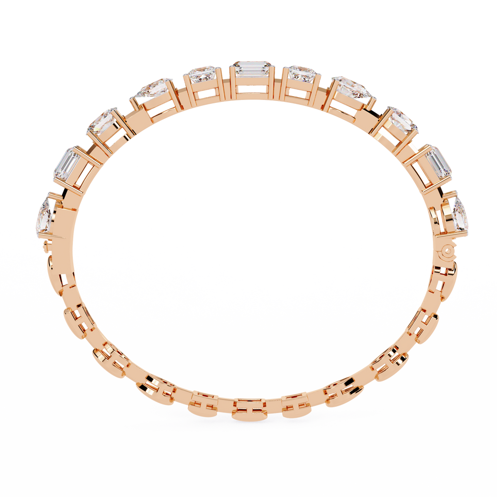 Rose Gold Multi-Shape Tennis Diamond Bracelet