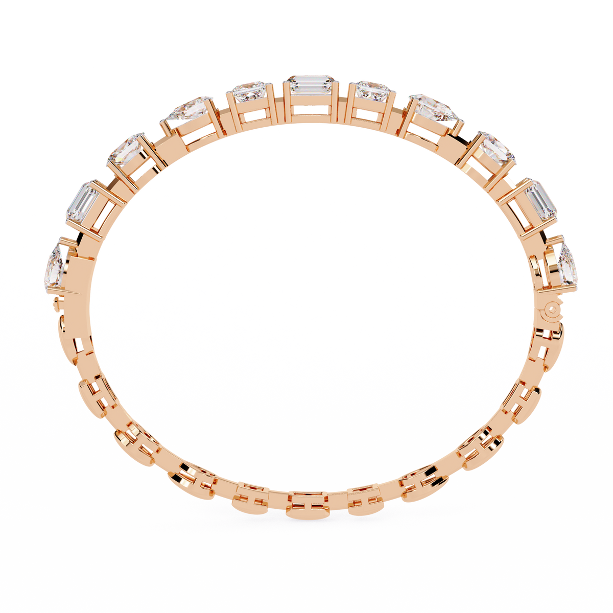 Rose Gold Multi-Shape Tennis Diamond Bracelet